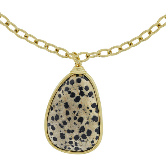 "Spotted and Smokey" Dalmatian Jasper Necklace