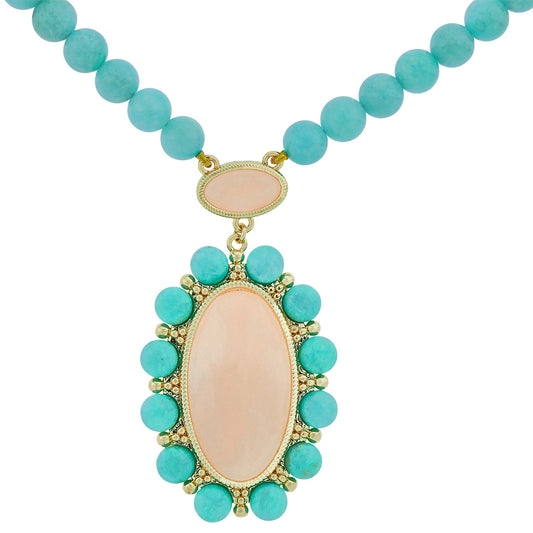 "Etruscan" Peach Jade Necklace